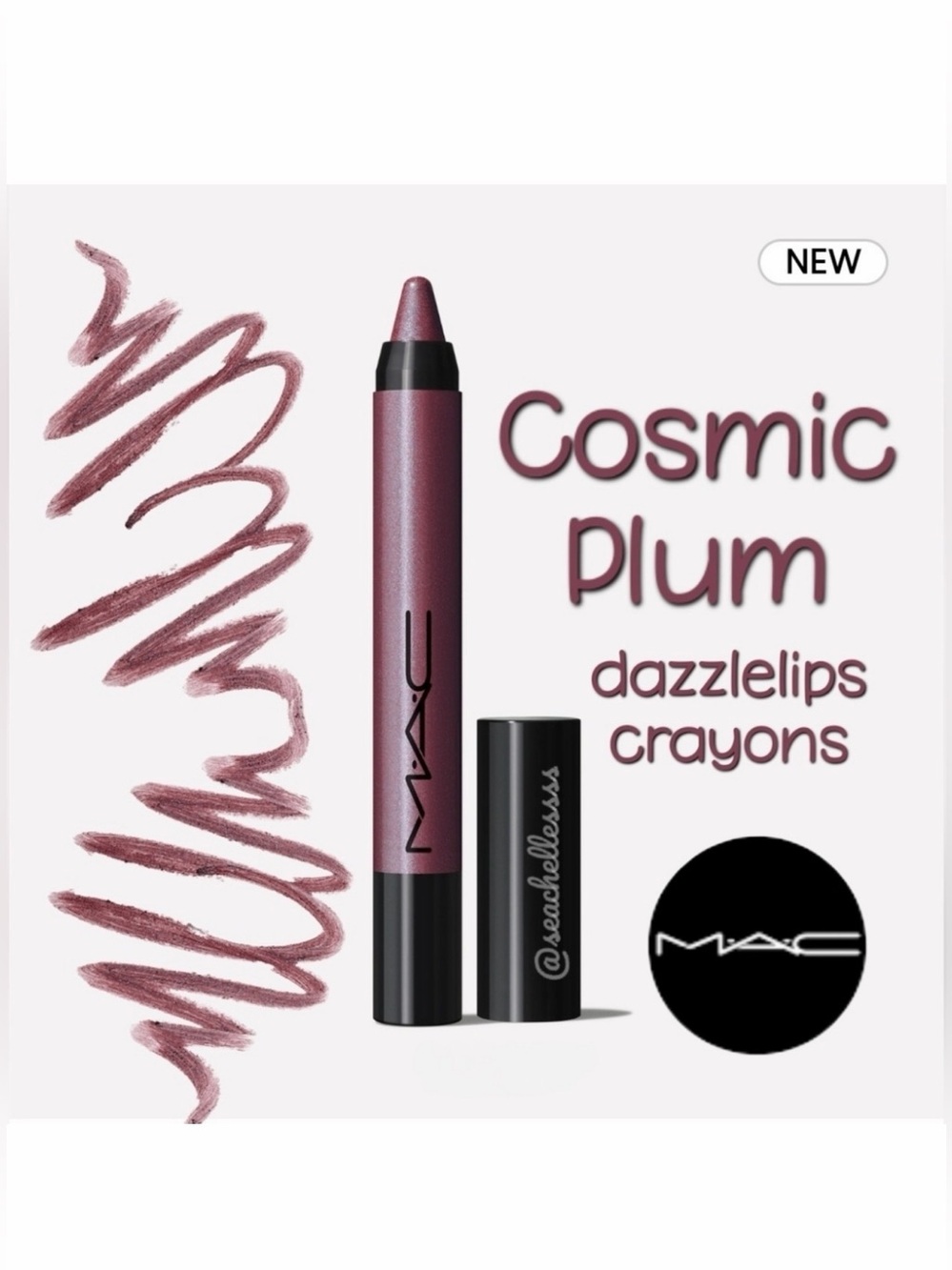 MAC Cosmetics Dazzlelips Crayon Cosmic Plum Dark Plum Pearl Brand New In Box